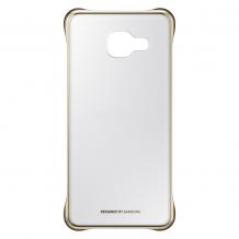 Оригинален твърд гръб Clear Cover EF-QA310C за Samsung Galaxy A3 2016 A310 - прозрачен със златист кант