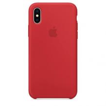 Оригинален кожен гръб MQT12ZM/A за Apple iPhone X - червен