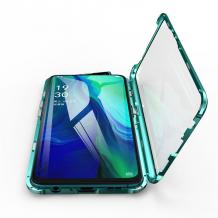Магнитен калъф Bumper Case 360° FULL за Xiaomi Redmi 8A - прозрачен / зелена рамка