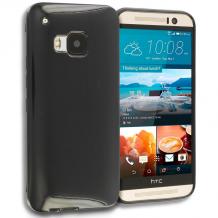 Ултра тънък силиконов калъф / гръб / TPU Ultra Thin Candy Case за HTC One M9 - черен / брокат