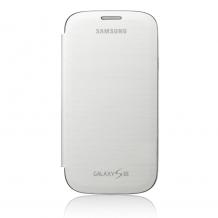 Оригинален кожен калъф Flip cover тефтер за Samsung Galаxy S3 SIII I9300 - Бял