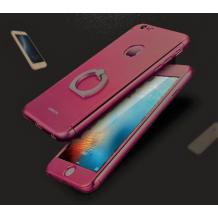 Луксозен гръб със стойка 3in1 360° Full Cover с твърда рамка JOYROOM за Apple iPhone 7 / iPhone 8 - цикламен / лице и гръб