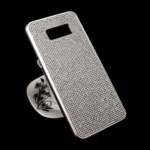 Луксозен твърд гръб 3D с камъни за Samsung Galaxy S7 Edge G935 - сребрист