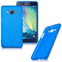 Ултра тънък силиконов калъф / гръб / TPU Ultra Thin i-Zore за Samsung Galaxy A8 - син