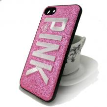 Луксозен силиконов калъф / гръб / TPU за Apple iPhone 7 / iPhone 8 - Pink / розов брокат