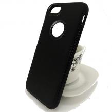 Луксозен силиконов калъф / гръб / TPU Armor за Apple iPhone 6 / iPhone 6S - черен / релефен