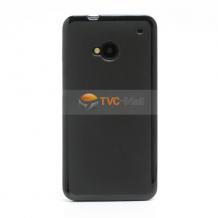 Ултра тънък силиконов калъф  гръб TPU за HTC One M7- черен прозрачен