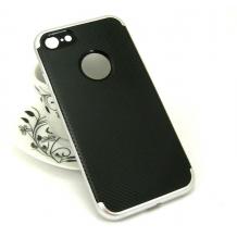 Луксозен силиконов калъф / гръб / TPU Apple iPhone 5 / iPhone 5S / iPhone SE  черен / черен кант / carbon