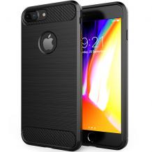 Силиконов калъф / гръб / TPU за Apple iPhone 8 Plus - черен / carbon