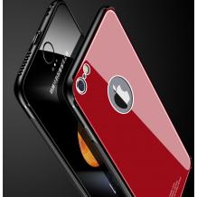 Луксозен стъклен твърд гръб за Apple iPhone 6 / iPhone 6S - червен