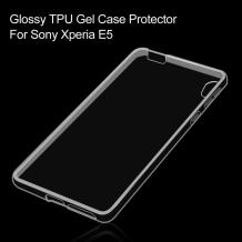 Силиконов калъф / гръб / TPU за Sony Xperia E5 - прозрачен 