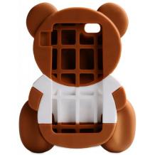 Силиконов калъф / гръб / TPU 3D Moschino Series за Apple iPhone 7 / iPhone 8 - Teddy Bear / кафяв