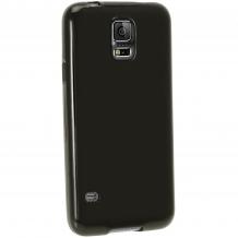 Ултра тънък силиконов калъф / гръб / TPU Ultra Thin Candy Case за Samsung G900 Galaxy S5 i9600 / Galaxy S5 Neo G903 - черен / брокат