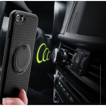 Силиконов калъф / гръб / TPU iFace Hamee Magnetic Finger Ring Car Holder за Huawei P10 Lite - черен