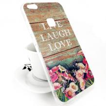 Силиконов калъф / гръб / TPU за Huawei P10 Lite - цветен / Live / Laugh / Love