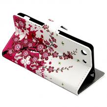 Кожен калъф Flip тефтер Flexi със стойка за Sony Xperia M5 - Peach blossom