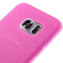 Силиконов калъф / гръб / ТПУ за Samsung Galaxy S7 Edge G935 - розов / мат