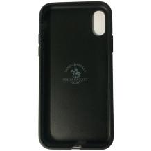 Луксозен твърд гръб със силиконова кант за Apple iPhone X - Santa Barbara Polo Club / черен