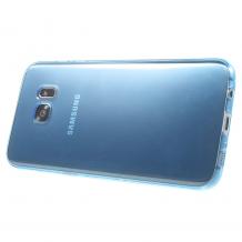 Ултра тънък силиконов калъф / гръб / TPU Ultra Thin за Samsung Galaxy S7 Edge G935 - прозрачен / син