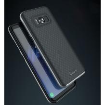 Оригинален луксозен гръб IPAKY за Samsung Galaxy S8 G950 - черен / сребрист кант