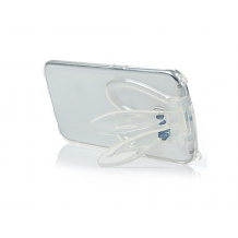Силиконов калъф / гръб / TPU NICE Case със стойка за Samsung Galaxy S6 Edge G925 - прозрачен / заешки ушички