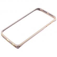 Метален бъмпер / Bumper / за Samsung Galaxy S6 Edge G925 - златен