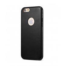 Силиконов калъф / гръб / TPU за Apple iPhone 6 Plus / iPhone 6S Plus - черен / имитиращ кожа