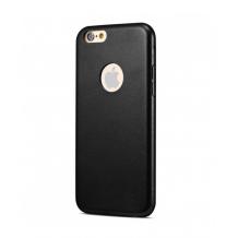 Силиконов калъф / гръб / TPU за Apple iPhone 6 / iPhone 6S - черен / имитиращ кожа