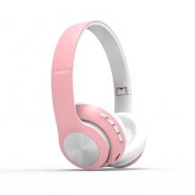 Стерео слушалки Bluetooth 66BT / Wireless Headphones / безжични Bluetooth Wireless слушалки 66BT - розови