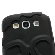 Силиконов гръб / калъф / TPU 3D за Samsung Galaxy S3 I9300 / Samsung S3 Neo i9301 - черен / череп