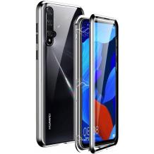 Магнитен калъф Bumper Case 360° FULL за Huawei Honor 20 / Huawei Nova 5T - прозрачен / сребриста рамка