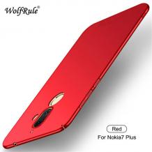 Луксозен твърд гръб за Nokia 7 Plus - червен