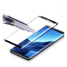 Оригинален извит стъклен протектор /3D full cover Tempered glass screen protector / за Samsung Galaxy Note 8 N950 - черен