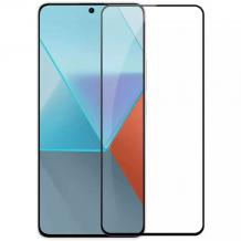 5D full cover Tempered glass Full Glue screen protector Xiaomi Redmi Note 13 5G / Извит стъклен скрийн протектор с лепило от вътрешната страна за Xiaomi Redmi Note 13 5G - черен кант