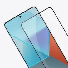 5D full cover Tempered glass Full Glue screen protector Xiaomi Redmi Note 13 5G / Извит стъклен скрийн протектор с лепило от вътрешната страна за Xiaomi Redmi Note 13 5G - черен кант