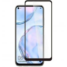 9D full cover Tempered glass Full Glue screen protector Huawei P40 Lite E / Извит стъклен скрийн протектор с лепило от вътрешната страна за Huawei P40 Lite E - черен