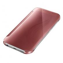 Луксозен калъф Clear View Cover с твърд гръб за Samsung Galaxy S7 G930 - розов
