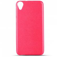 Ултра тънък силиконов калъф / гръб / TPU Ultra Thin Candy Case за HTC Desire 820 - розов / брокат