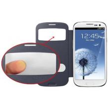 Кожен калъф Fpil Cover S-View за Samsung Galaxy S3 I9300 / Samsung SIII I9300 / Samsung S3 Neo I9301 - тъмно син