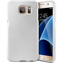 Луксозен силиконов калъф / гръб / TPU MERCURY i-Jelly Case Metallic Finish за Samsung Galaxy S7 Edge G935 - светло сив