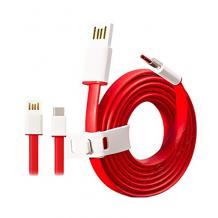 Micro USB кабел за зареждане и пренос на данни с дължина 1m / Type C за Samsung, Huawei, LG, HTC, Sony, Lenovo и други - червен с бяло