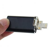 USB Flash памет 4in1 OTG / Type C / Micro USB / iPhone / Android - 128GB / черен