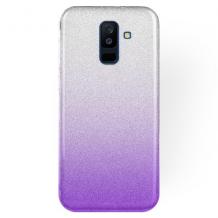 Силиконов калъф / гръб / TPU за Samsung Galaxy S9 Plus G965 - преливащ / сребристо и лилаво / брокат