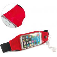 Универсален спортен калъф за кръста за смартфони с дисплей до 6.3 инча - червен