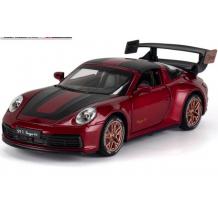 Метална кола Porsche 911 Targa 4S с отварящи се врати капаци светлини и звуци 1:32