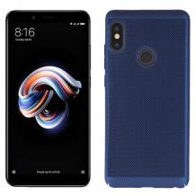 Луксозен твърд гръб за Xiaomi Redmi 7A - тъмно син / Grid