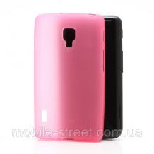 Силиконов калъф / гръб / TPU за LG Optimus L7 II Dual P715 - розов / прозрачен