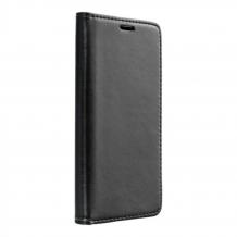 Кожен калъф Magnet Book със стойка за Samsung Galaxy S24 Plus - черен