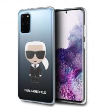 Оригинален силиконов гръб Karl Lagerfeld Iconic Gradient Case за Samsung Galaxy S20 Plus - прозрачено и черно / преливащ