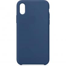Луксозен гръб Silicone Case за Apple iPhone X / iPhone XS - тъмно син